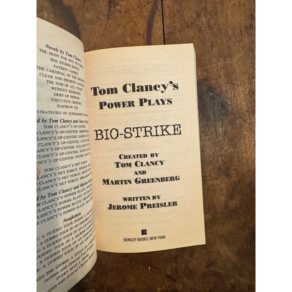 Tom Clancy Power Plays Bio-Strike Paperback Novel 1st Printing 2000 Berkley